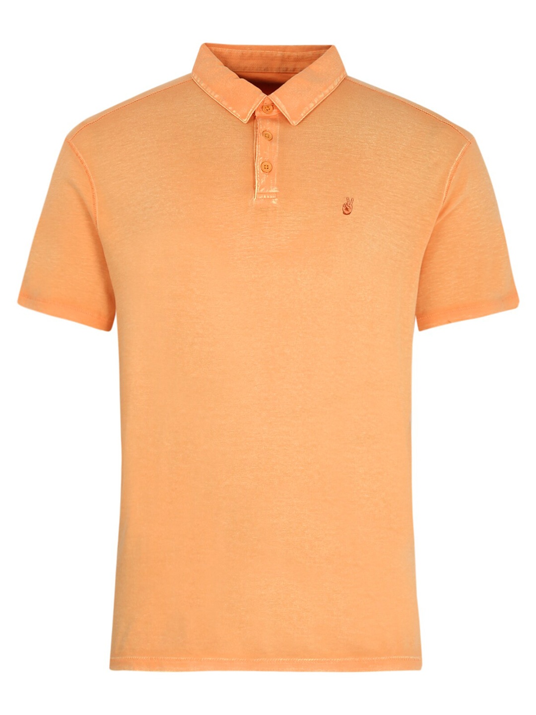 

JOHN VARVATOS Men Peach-Coloured Polo Collar T-shirt