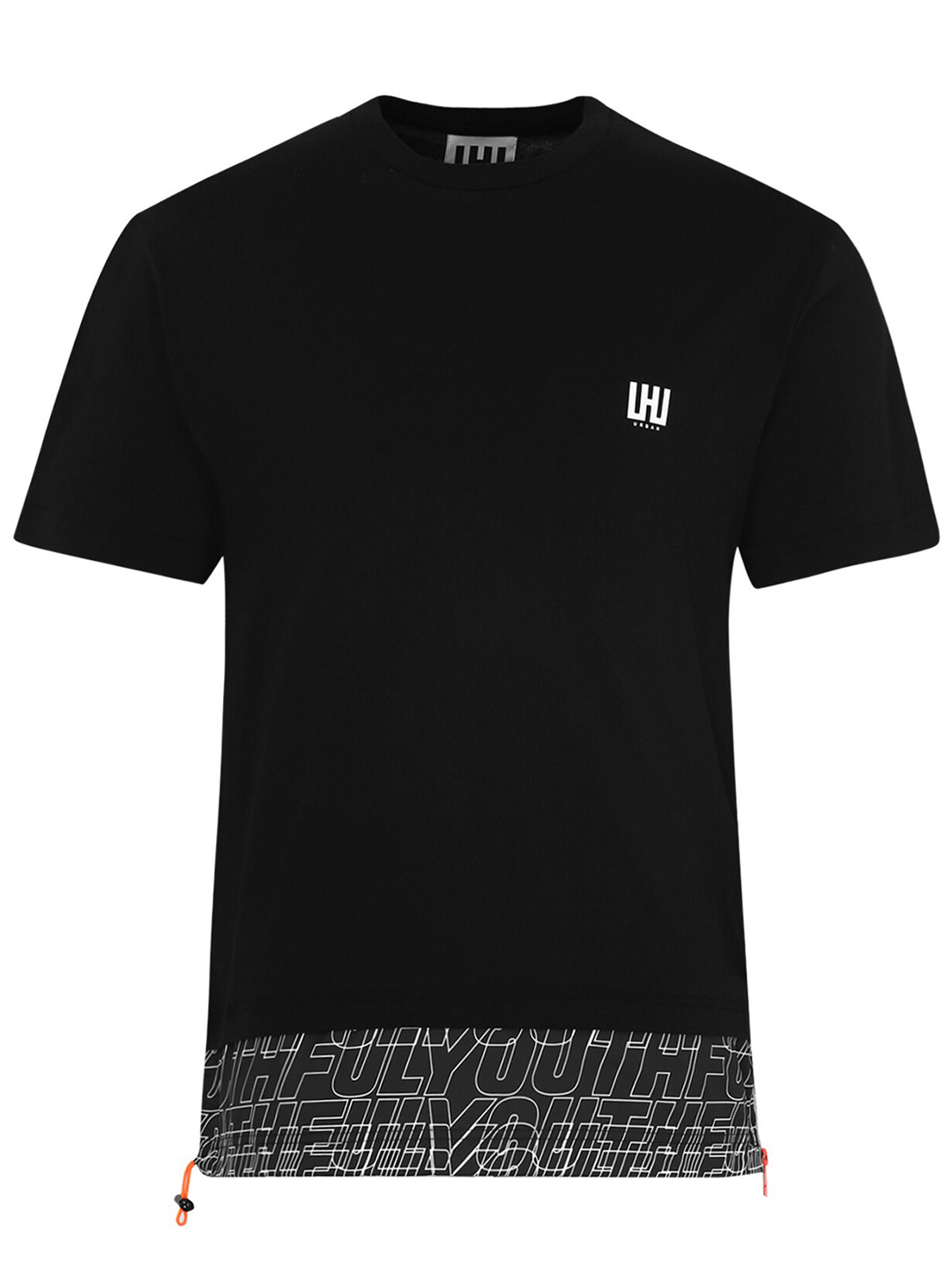 

LH URBAN Men Black Typography Pure Cotton T-shirt