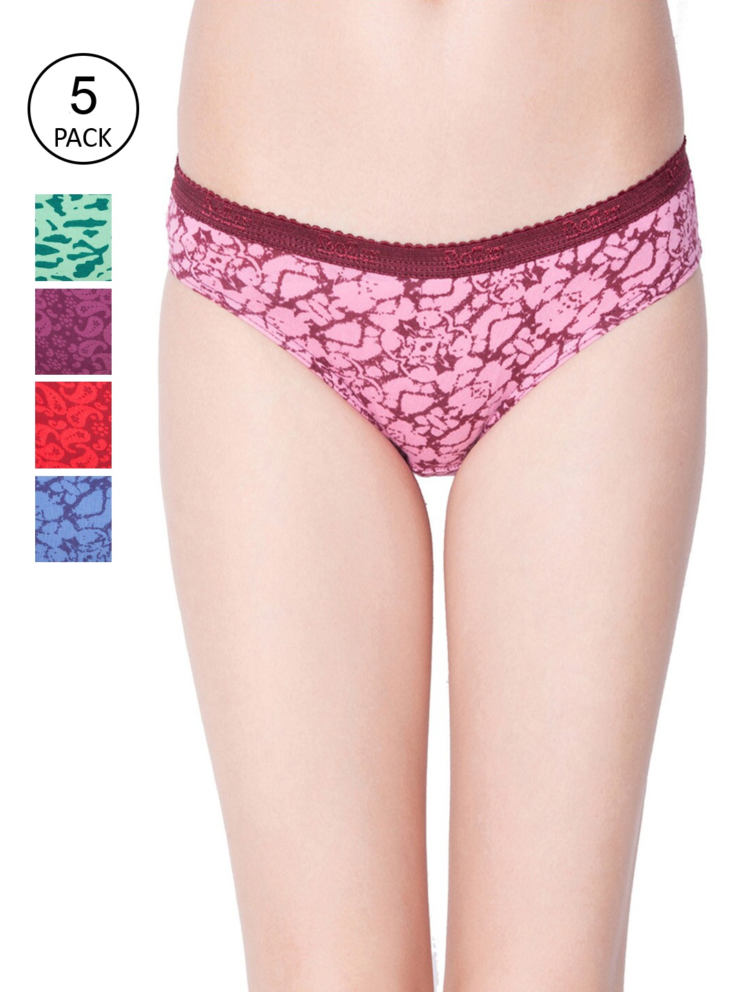 

Dollar Missy Women Printed Pack of 4 Lycra Bikini Panties, Multi