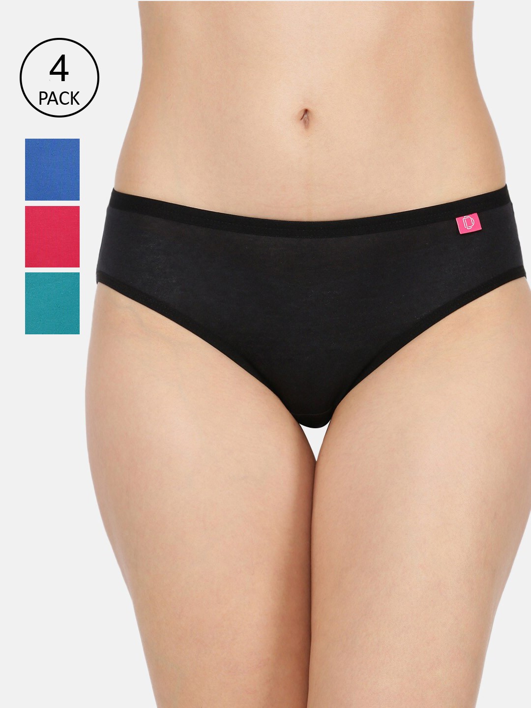 

Dollar Missy Pack of 4 Combed Cotton & Spandex Solid Hipster briefs MMBB-131S-R3-LY1-PO4, Assorted