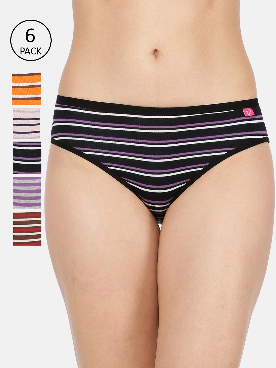 

Dollar Missy Pack of 10 Women Striped Inner Elasticated Hipster Panty MMBB-131T-R3-LY-PO10, Multi