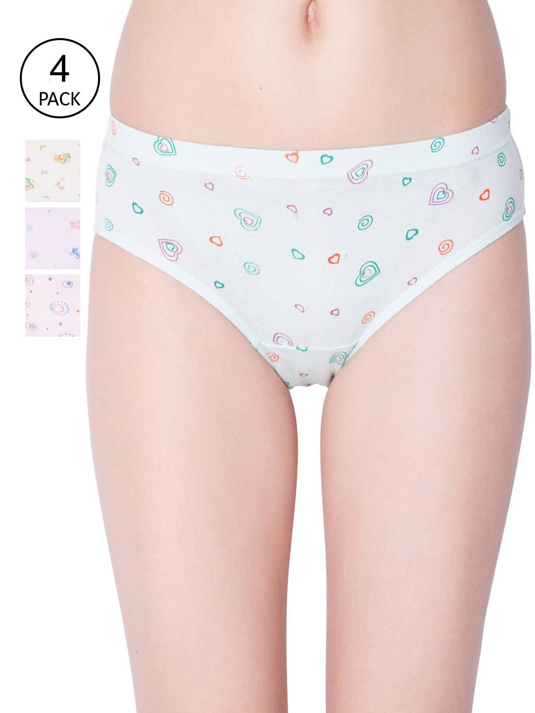 

Dollar Missy Pack of 4 Light Printed Inner Elasticated Hipster Panty MMBB-121L-R3-OE2-PO4, Assorted