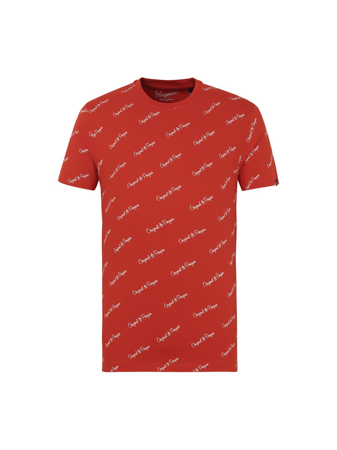 

Original Penguin Men Red Typography Printed Pure Cotton T-shirt