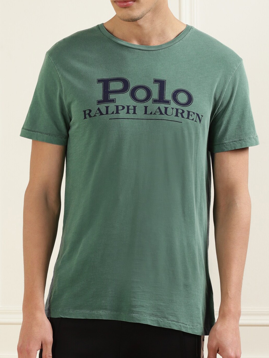 

Polo Ralph Lauren Men Green Typography Printed Pure Cotton T-shirt