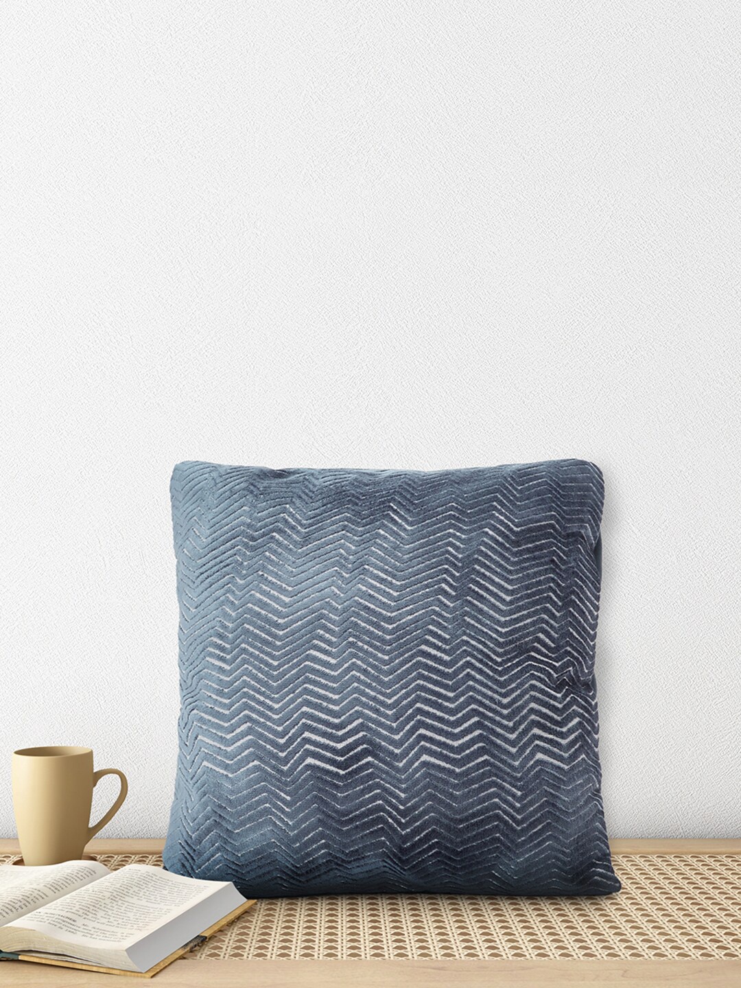 

Living scapes by Pantaloons Blue Geometric Square Cushion Covers