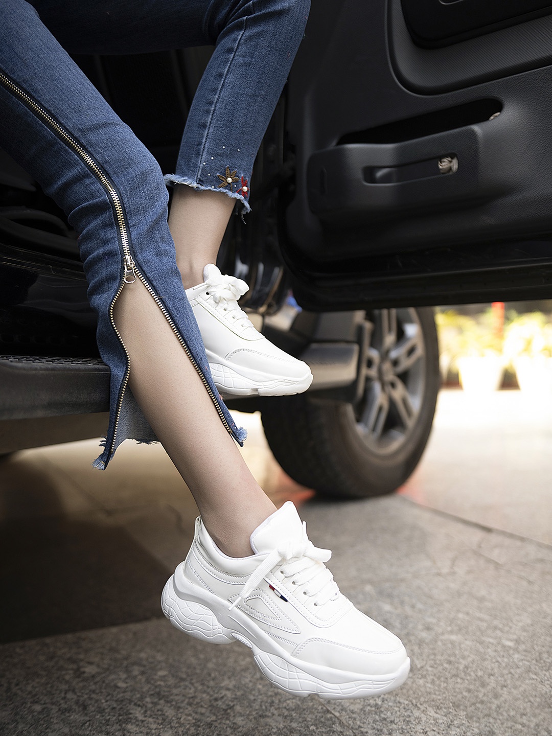 

Shoetopia Women White Walking Non-Marking Shoes