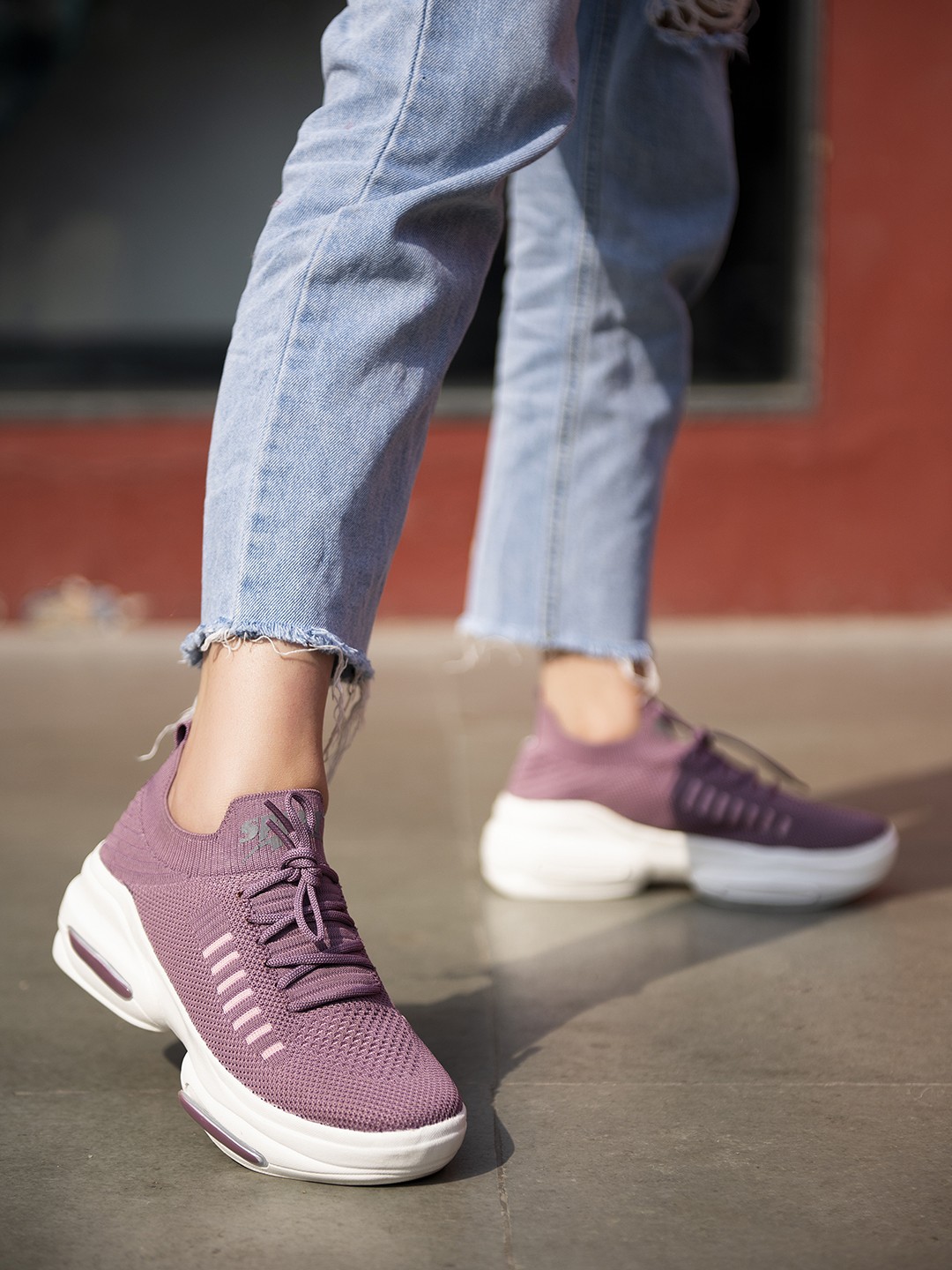 

Shoetopia Women Peach-Coloured Walking Non-Marking Shoes