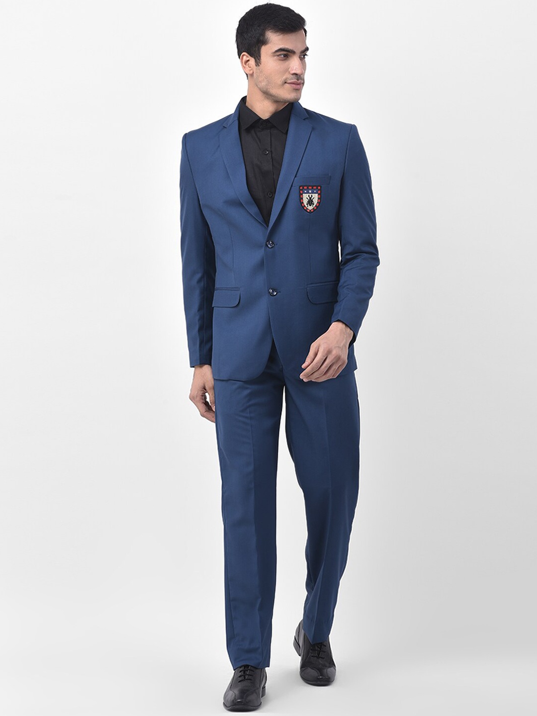 

LUXURAZI Men Blue Solid Single-Breasted Slim Fit 2-Piece Formal Suit