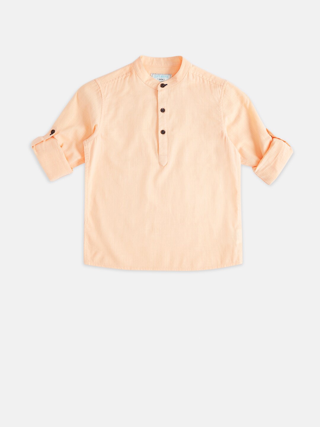 

Pantaloons Junior Boys Peach-Coloured Pure Cotton Casual Shirt