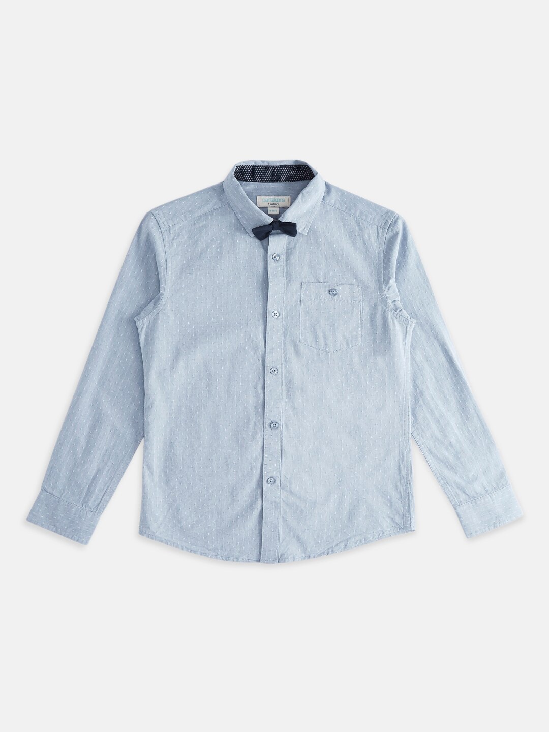 

Pantaloons Junior Boys Blue Pure Cotton Casual Shirt