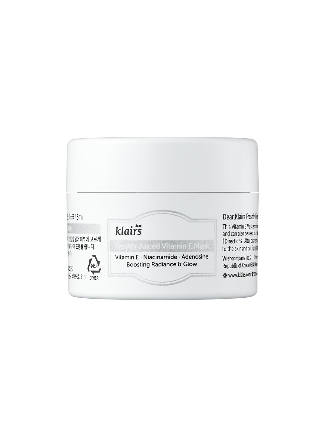 

dear klairs Korean Mini Freshly Juiced Vitamin E Mask for Fine Lines with Niacinamide-15ml, White