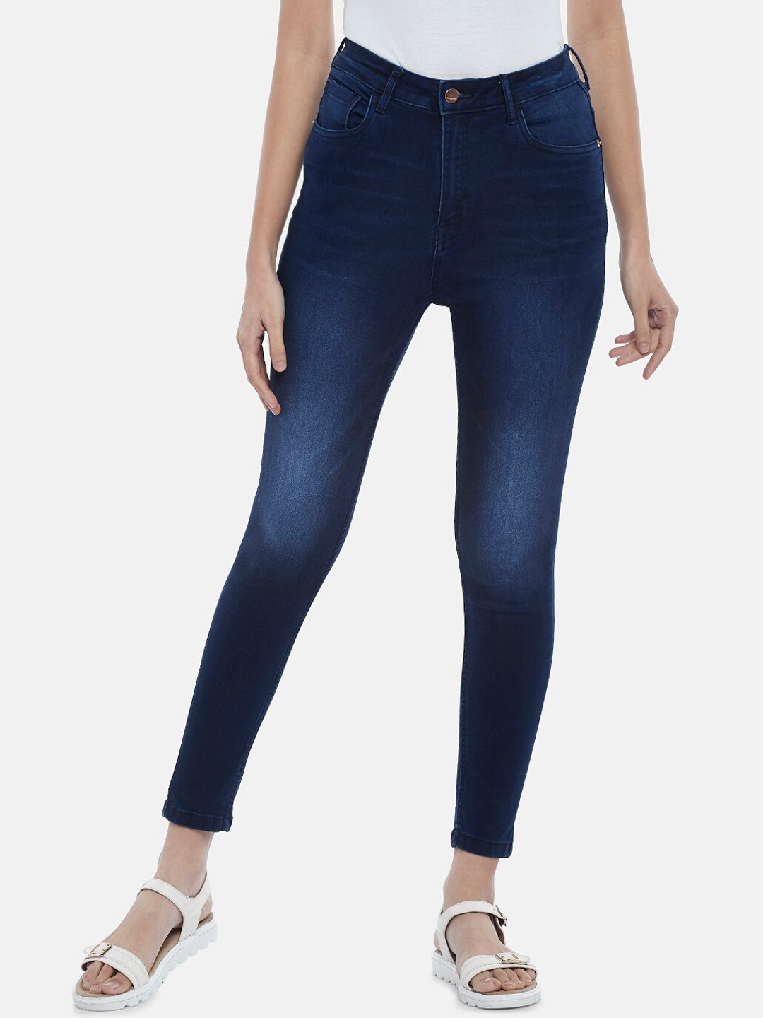 

SF JEANS by Pantaloons Women Blue Skinny Fit High-Rise Light Fade Jeans