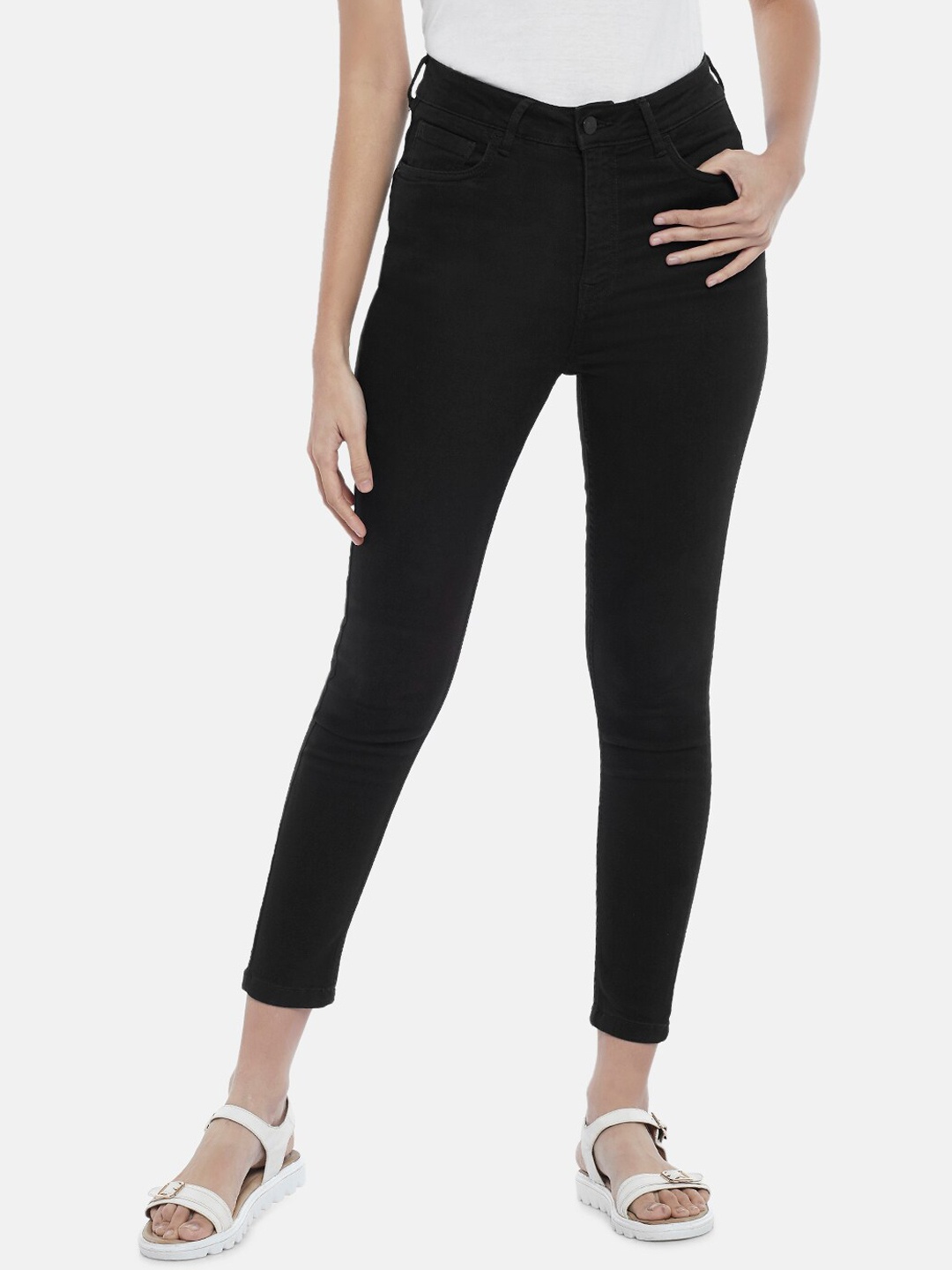 

SF JEANS by Pantaloons Women Black Skinny Fit High-Rise Jeans