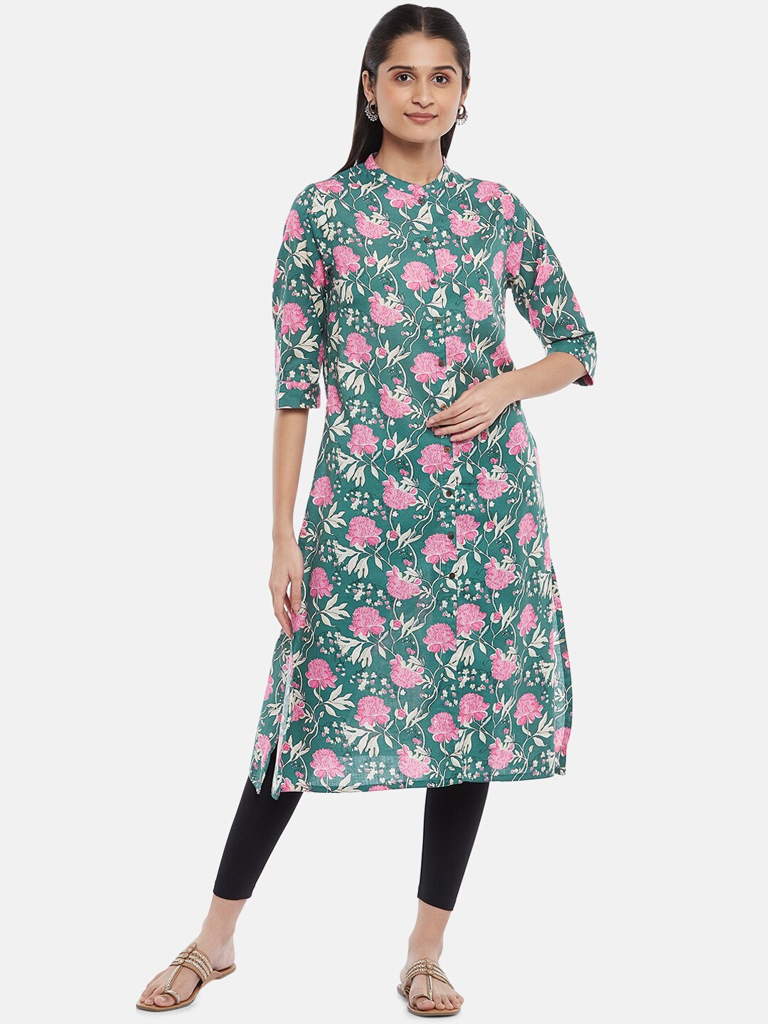 

RANGMANCH BY PANTALOONS Women Grey Floral Printed Kurta