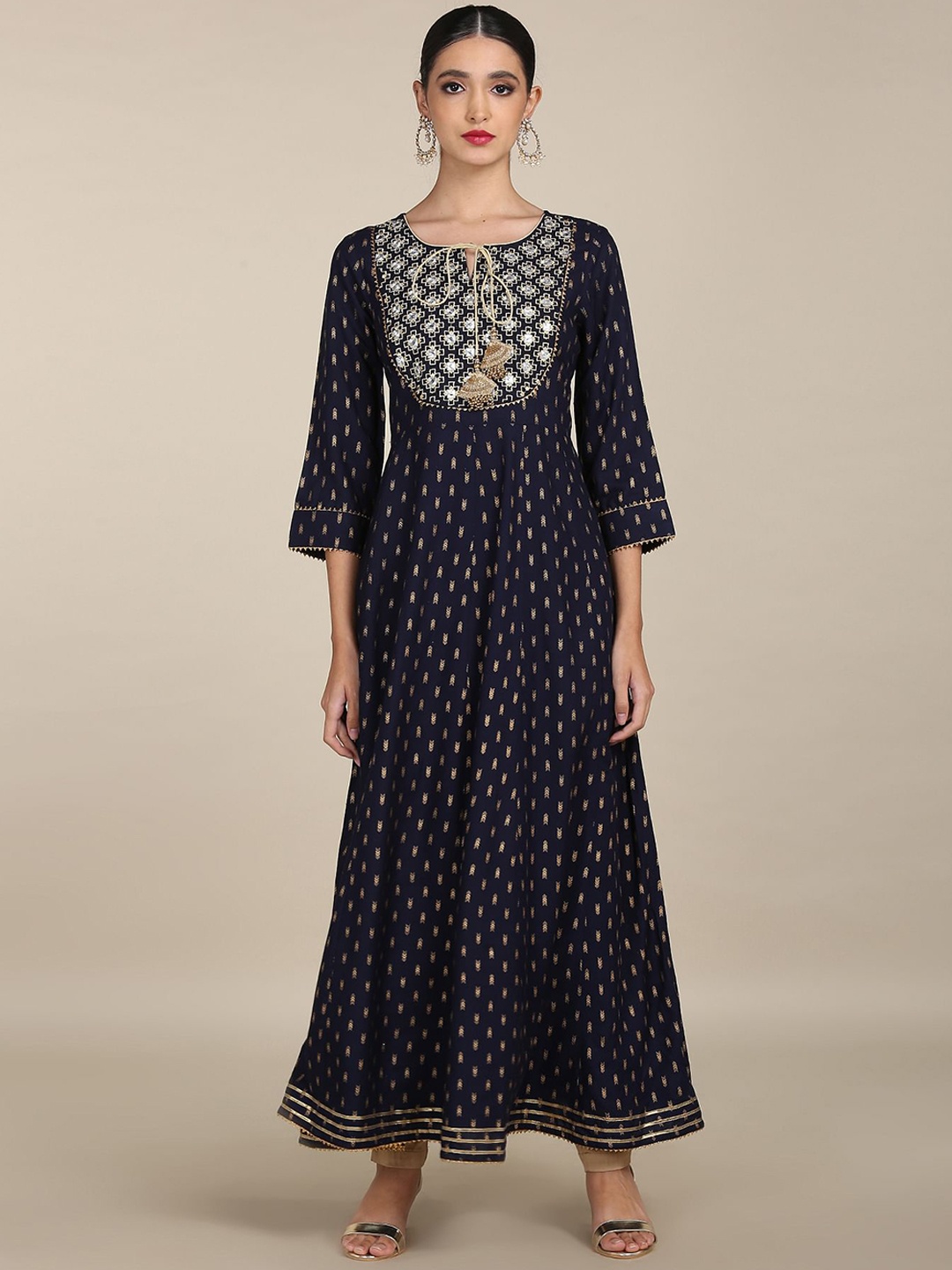 

Anahi Women Blue Ethnic Motifs Printed Anarkali Kurta
