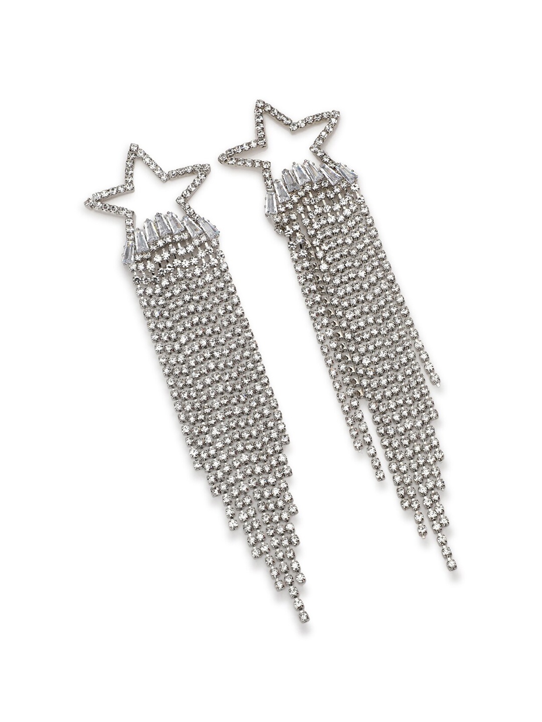 

FOREVER 21 Silver-Toned Contemporary Drop Earrings