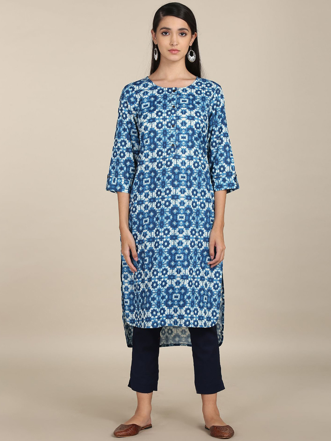 

Karigari Women Blue Printed Kurta