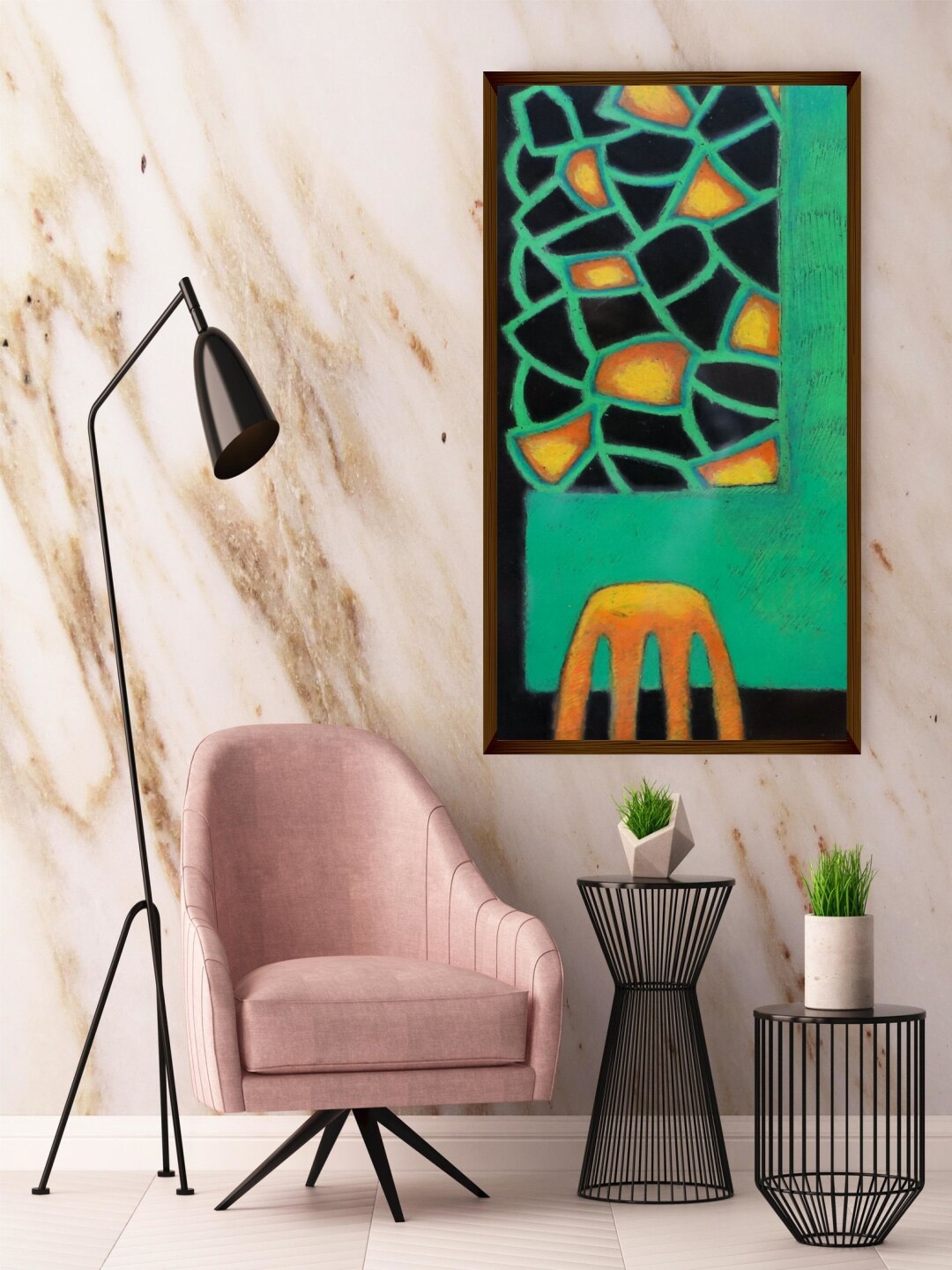 

The Art House Green & Yellow Abstract Painting Wall Art