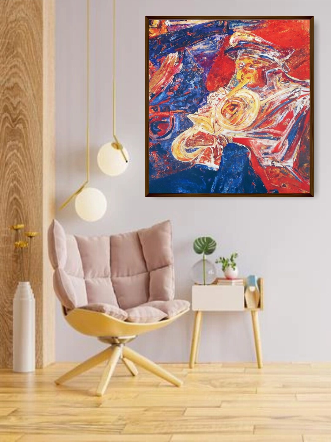 

The Art House Red & Blue Abstract Painting Wall Art