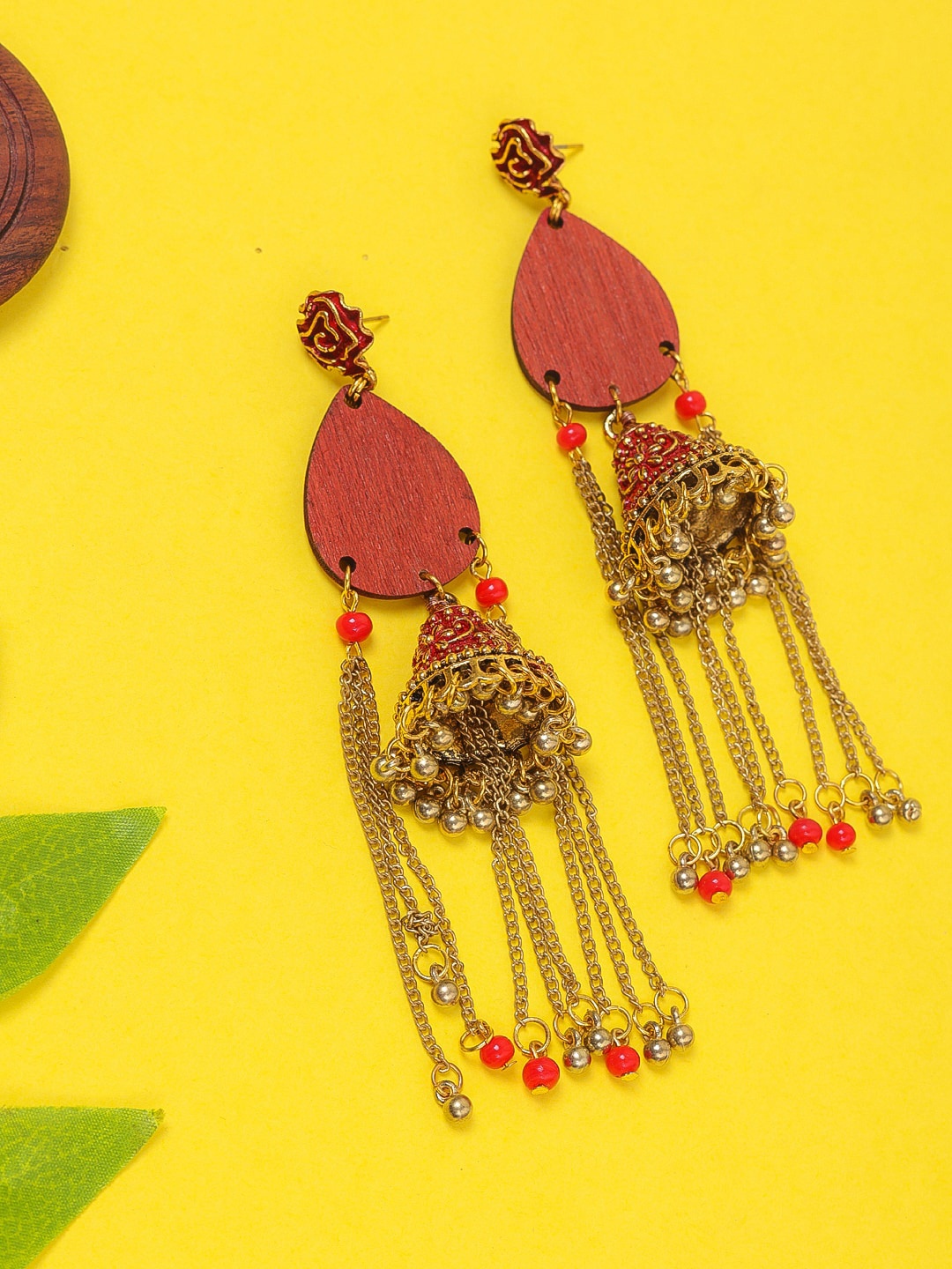 

DIVA WALK Gold-Toned Contemporary Drop Earrings