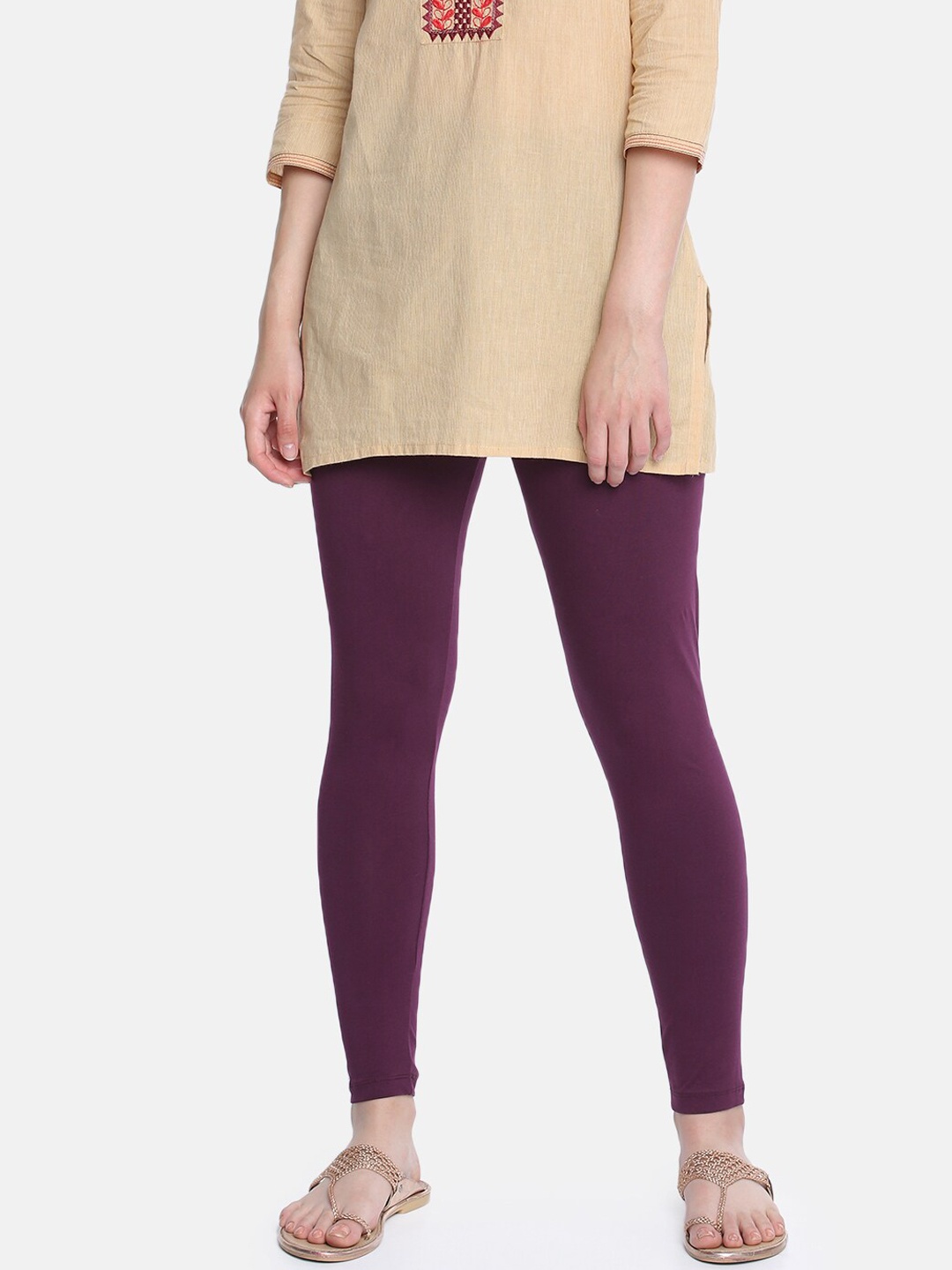Dollar Missy Women Purple Solid Ankle-Length Leggings