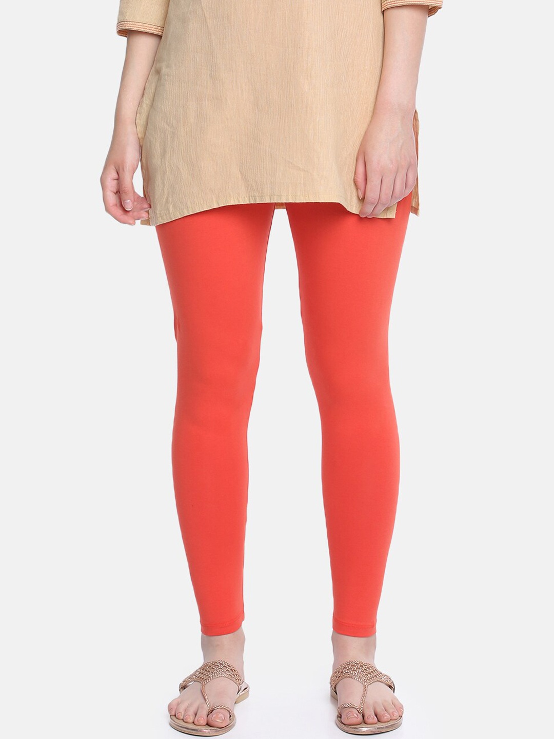 

Dollar Missy Women Orange Solid Ankle Length Leggings