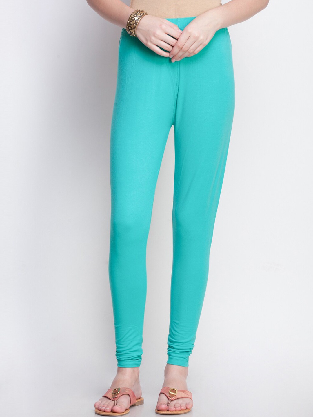 

Dollar Missy Women Green Cotton Slim Fit Ankle Length Leggings