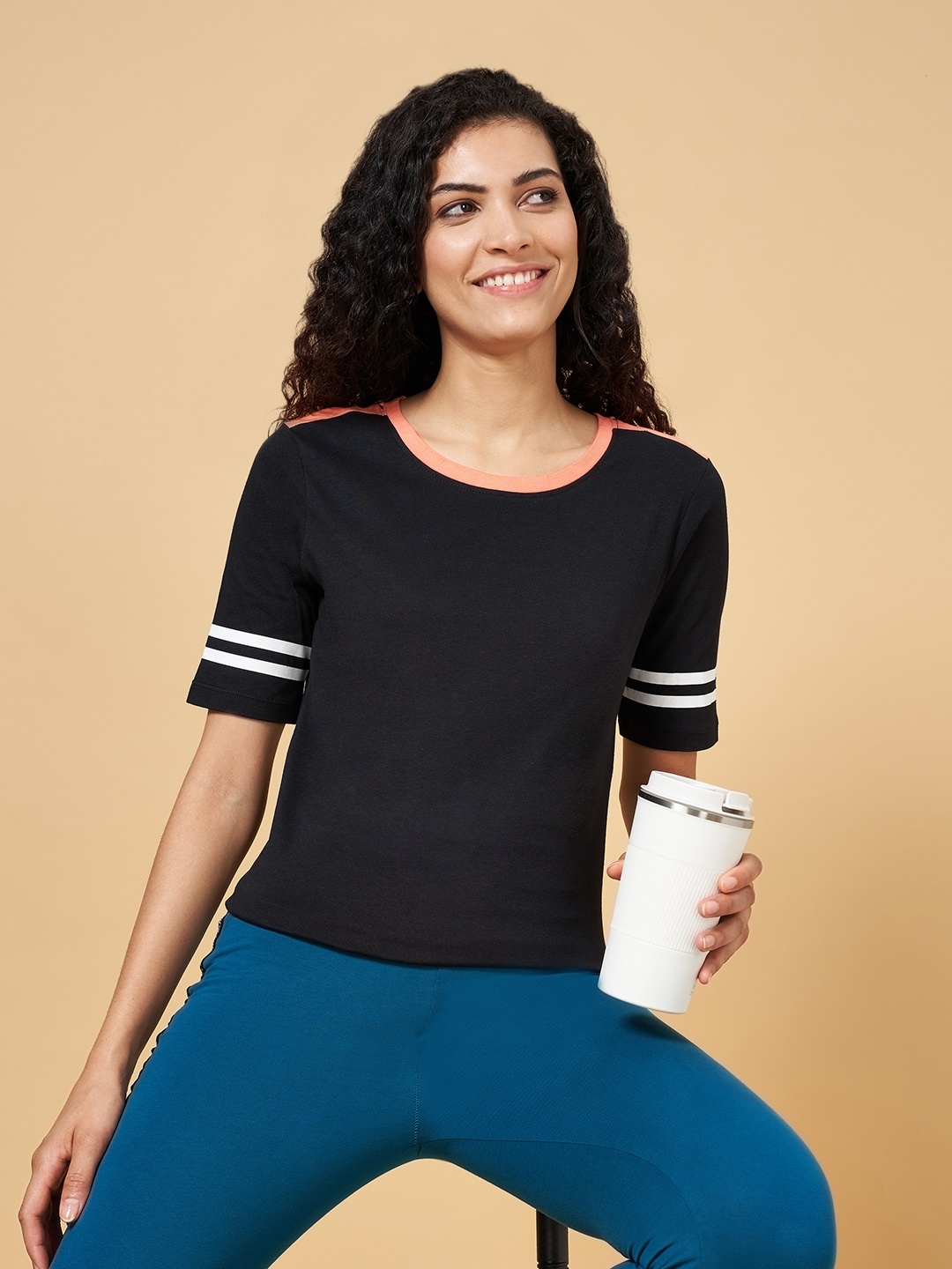 

Ajile by Pantaloons Black Pure Cotton Top