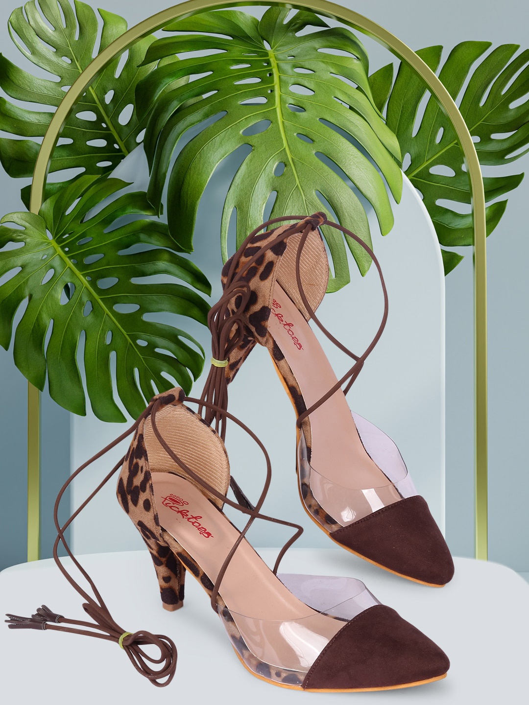 

Picktoes Brown Animal Printed Pumps