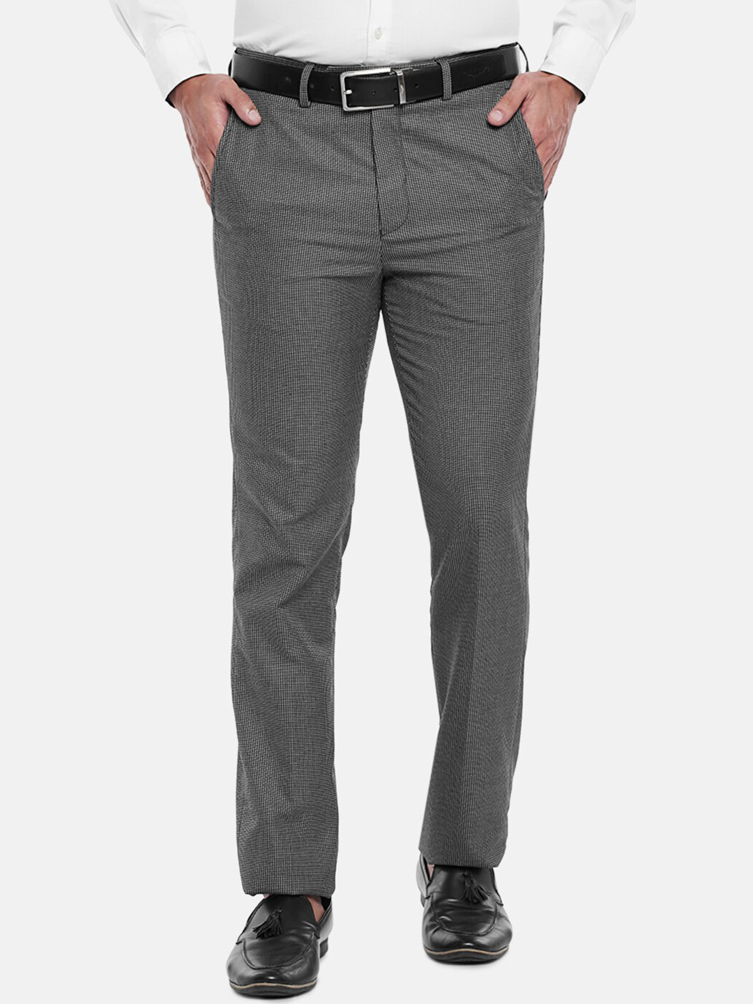 

BYFORD by Pantaloons Men Multicoloured Slim Fit Low-Rise Trousers, Multi