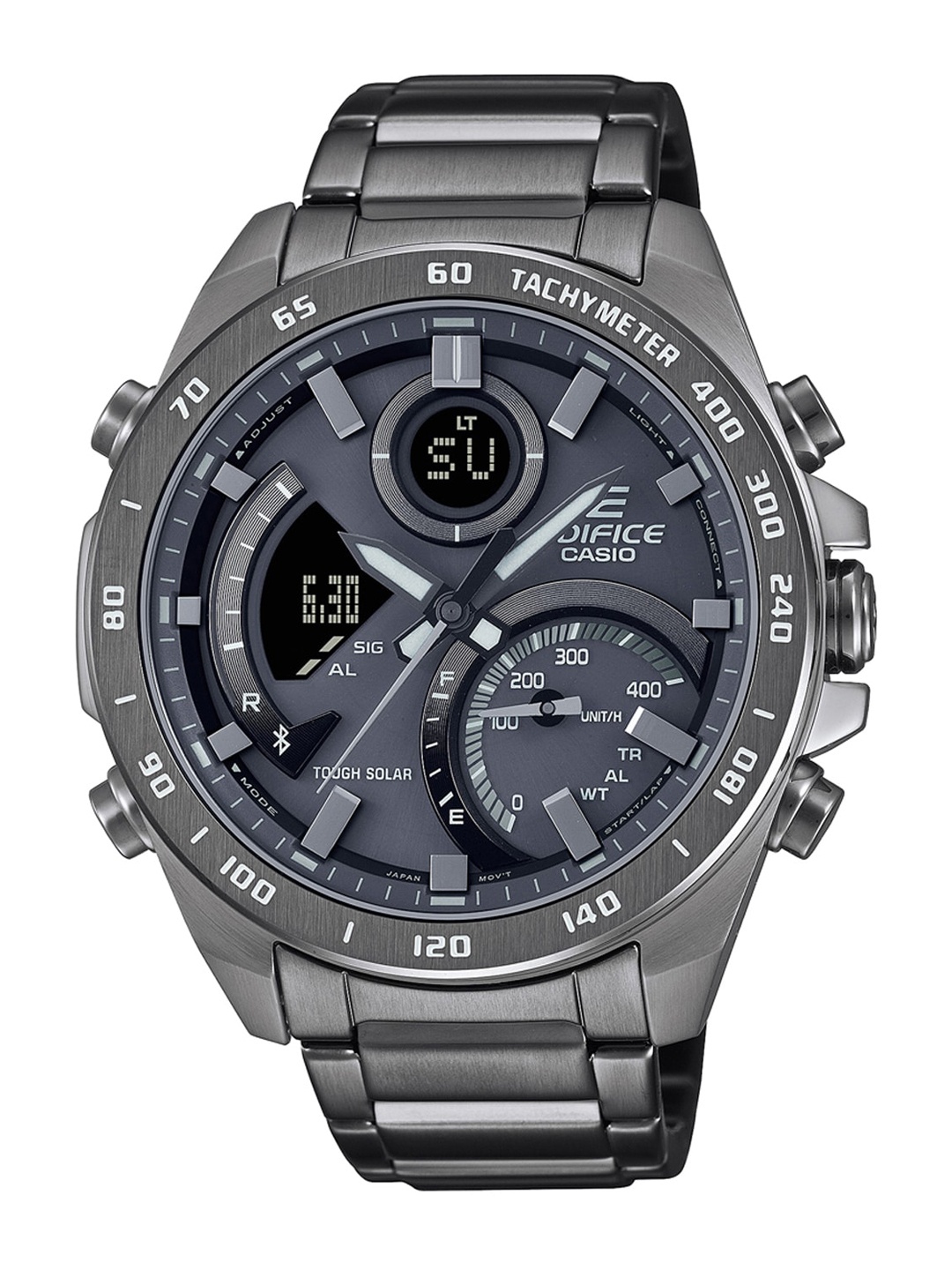 

CASIO Men EDifice ECB-900MDC-1ADR Gray Ana-Digi Dial Gray Stainless Steel Band ED527, Grey