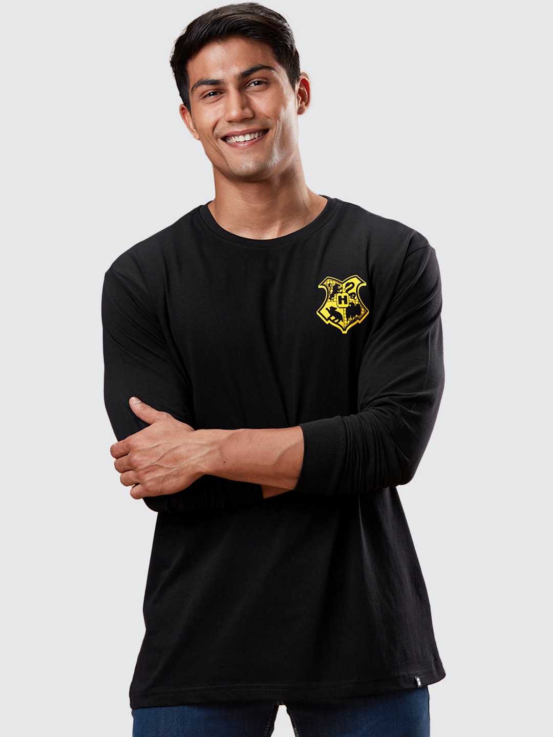 

The Souled Store Men Black Applique T-shirt