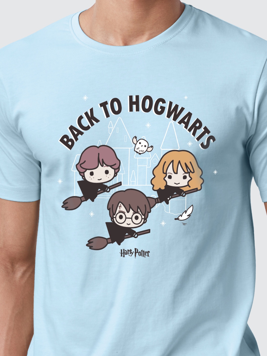 

The Souled Store Men Blue Harry Potter Back To Hogwarts Printed T-shirt