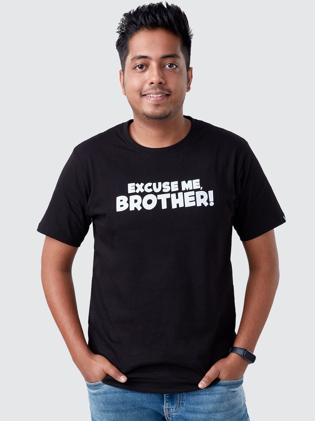 

The Souled Store Men Black Typography Printed T-shirt