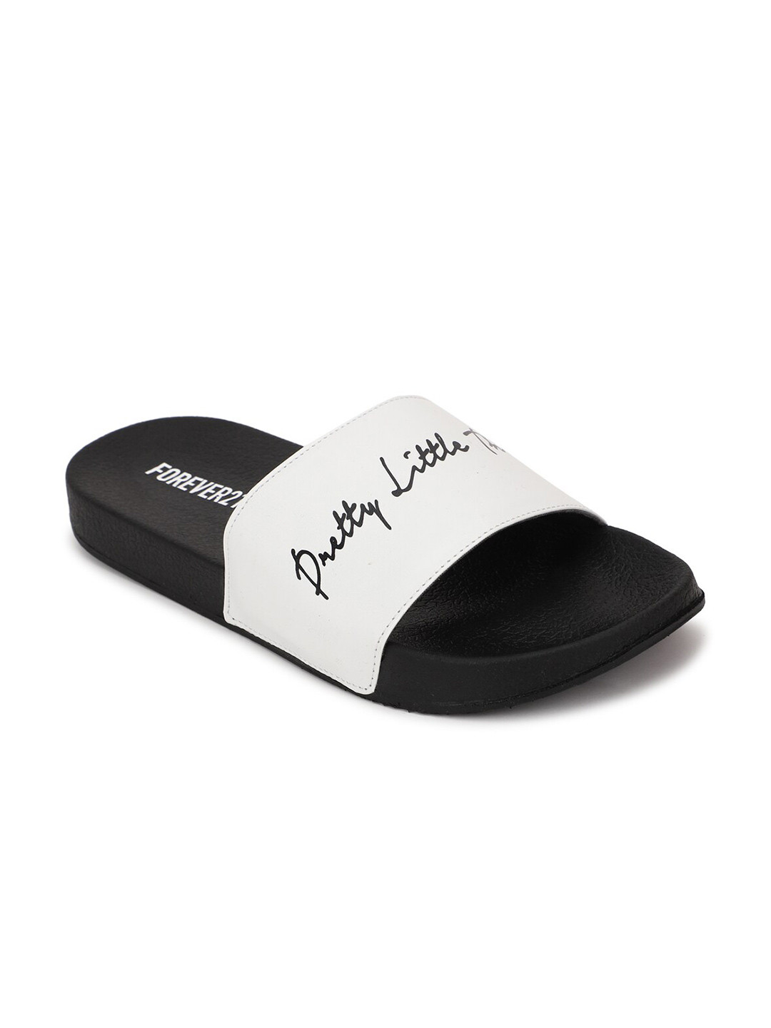 

FOREVER 21 Women White Printed Open Toe Flats