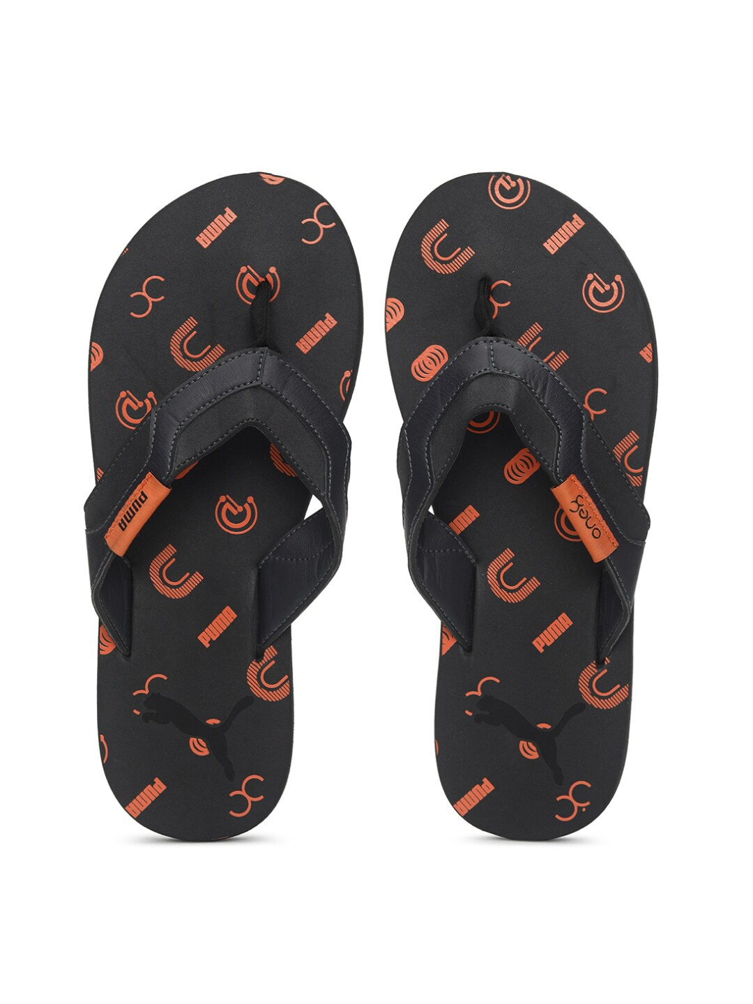 

Puma Men Black & Orange Printed Wick Thong Flip-Flops