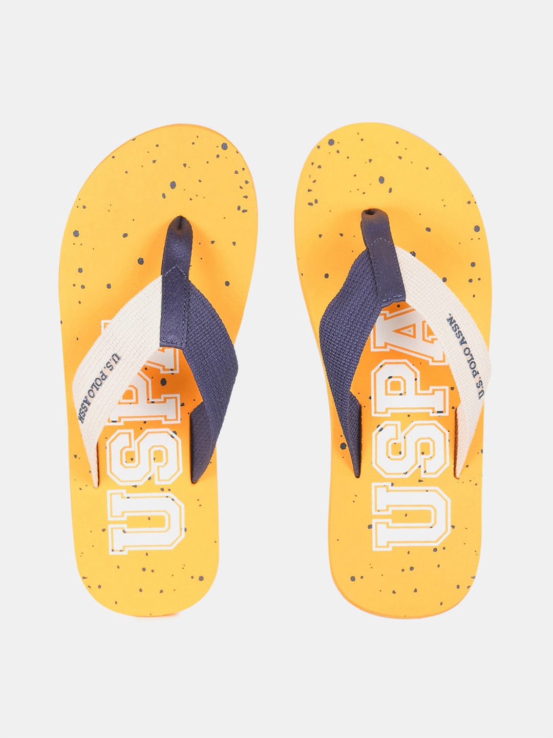 

U S Polo Assn Men Yellow & White Printed Slip-On