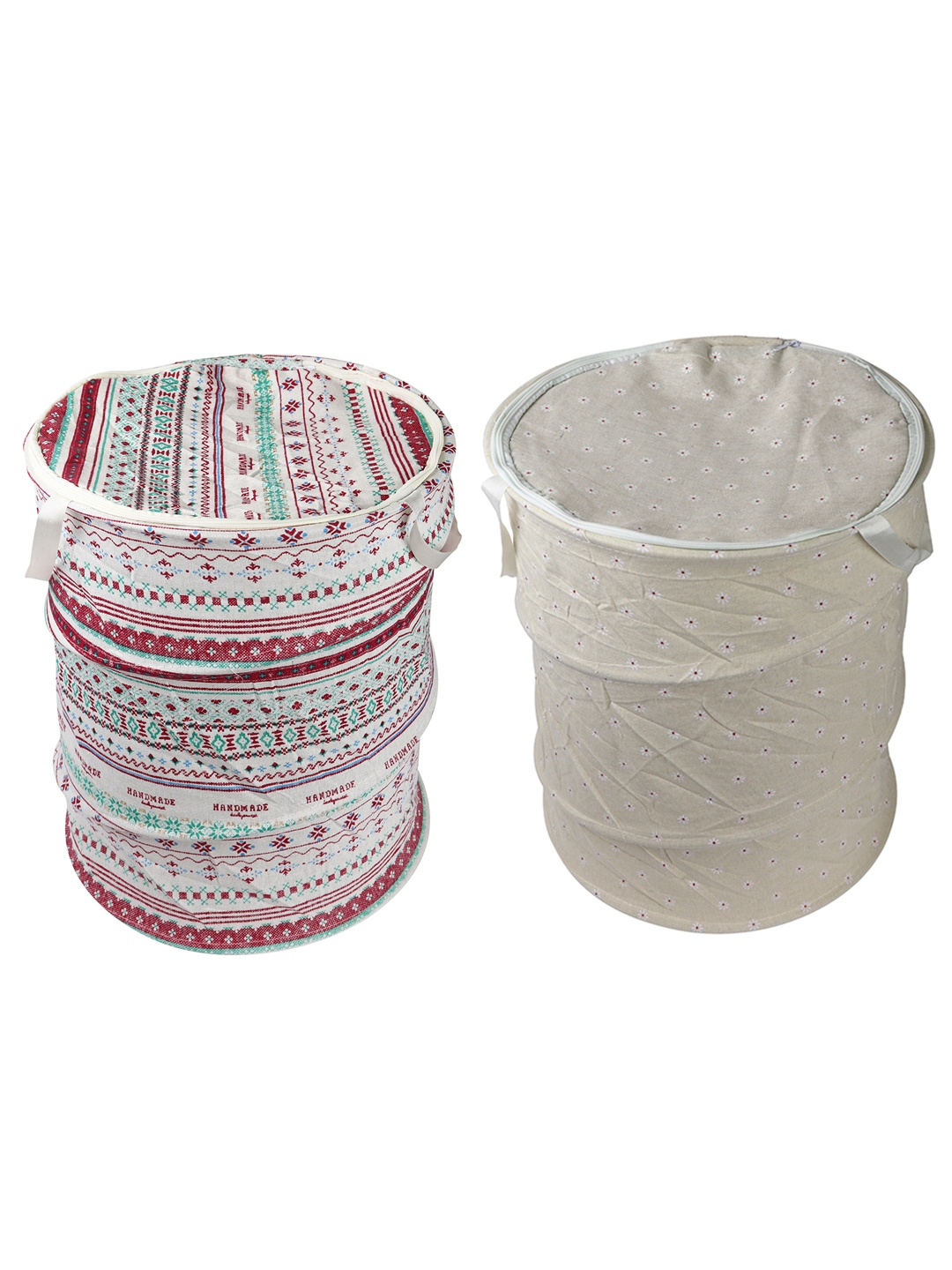 

OddCroft Set Of 2 Foldable Laundry Baskets, Red