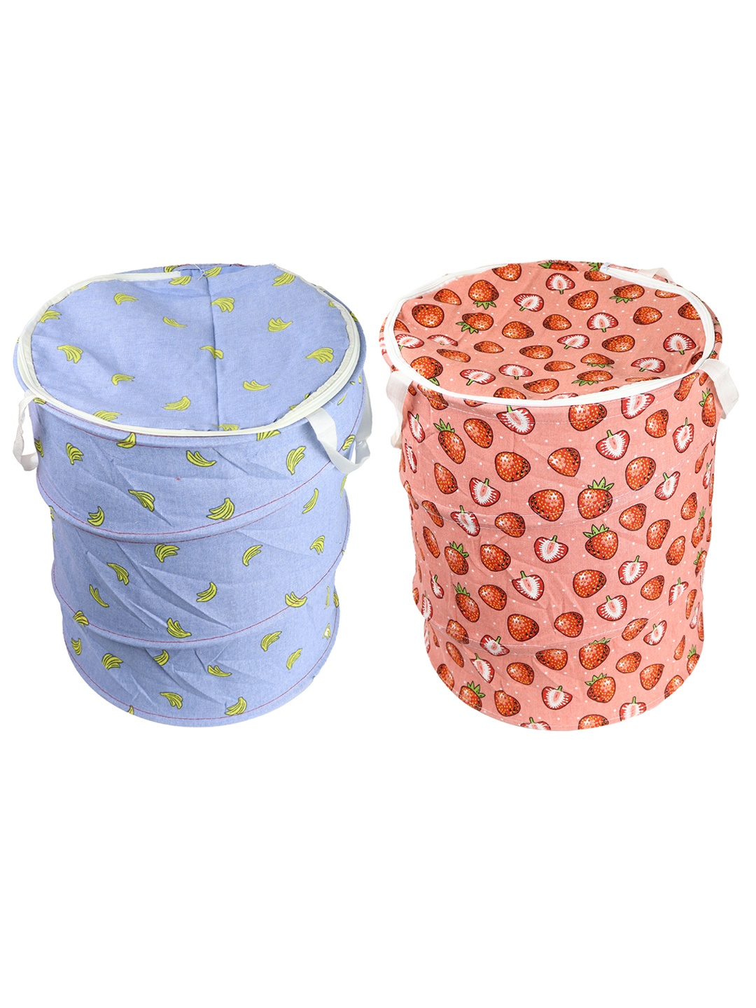 

OddCroft Set Of 2 Foldable Laundry Basket, Pink