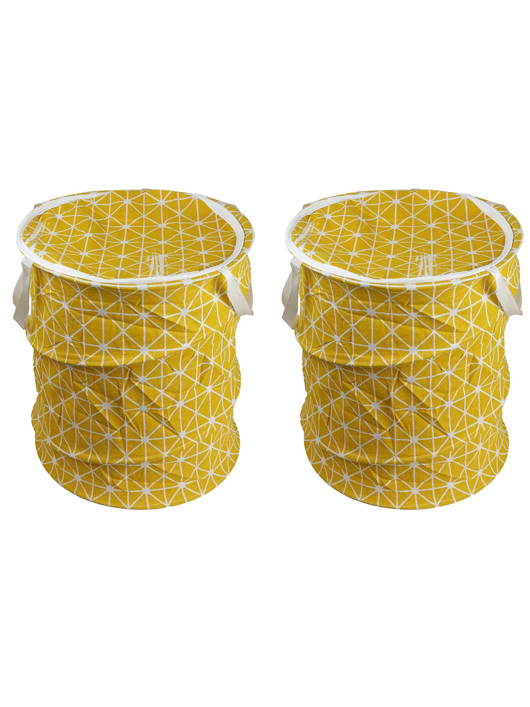 

OddCroft Set Of 2 Yellow Printed Foldable Laundry Bag