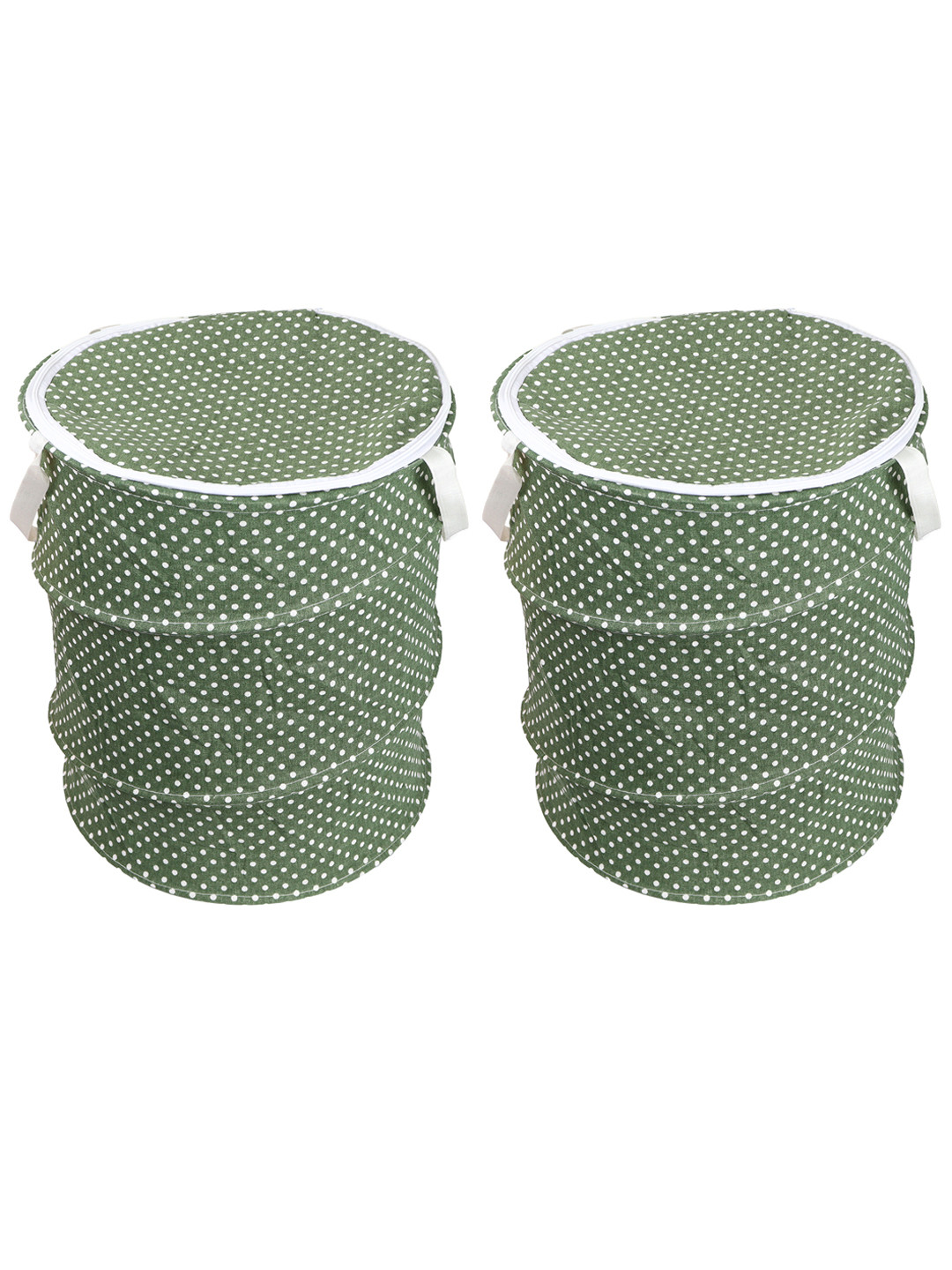 

OddCroft Set Of 2 Green Printed Foldable Laundry Bag