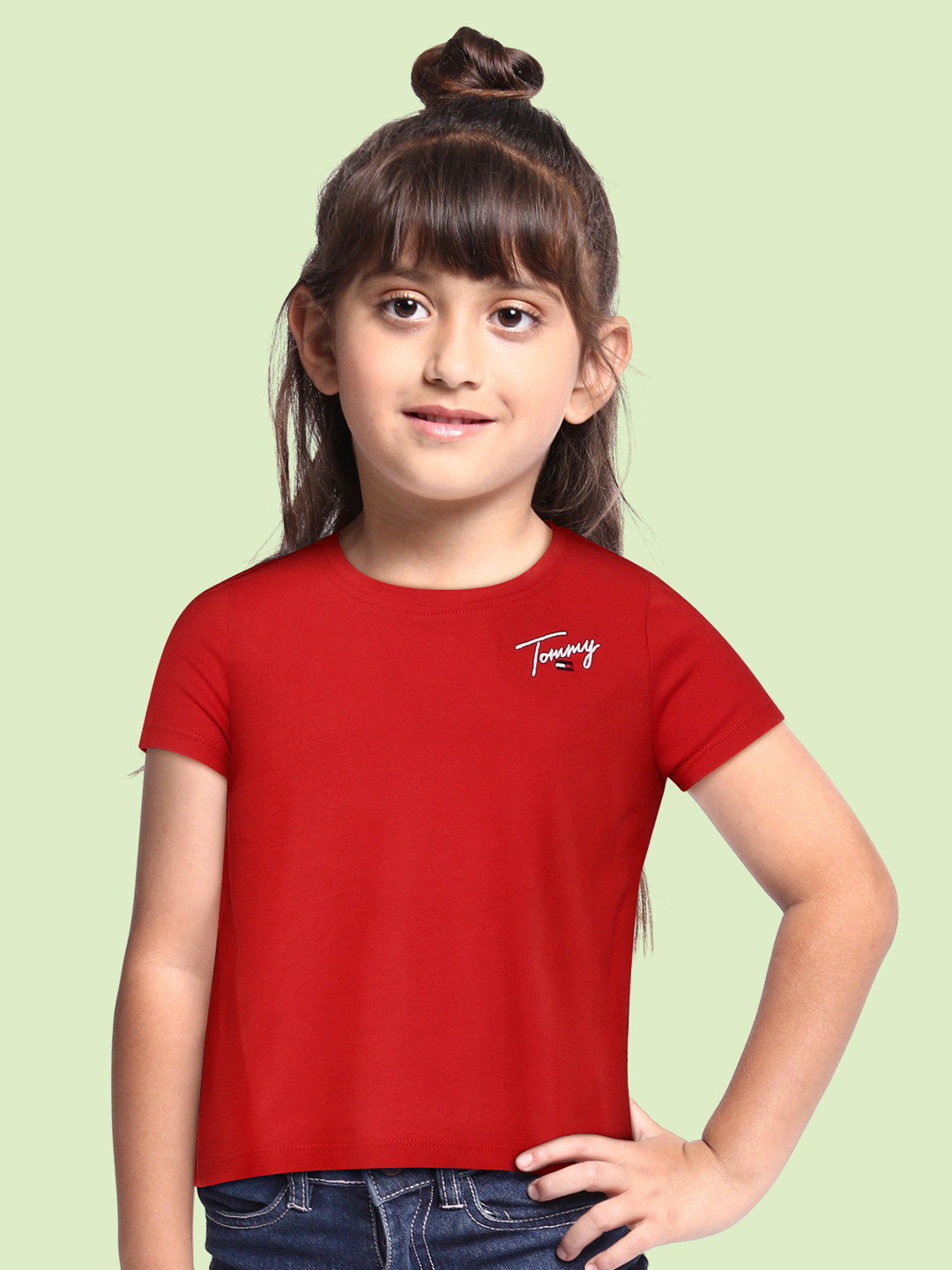 

Tommy Hilfiger Girls Red Organic Cotton T-shirt