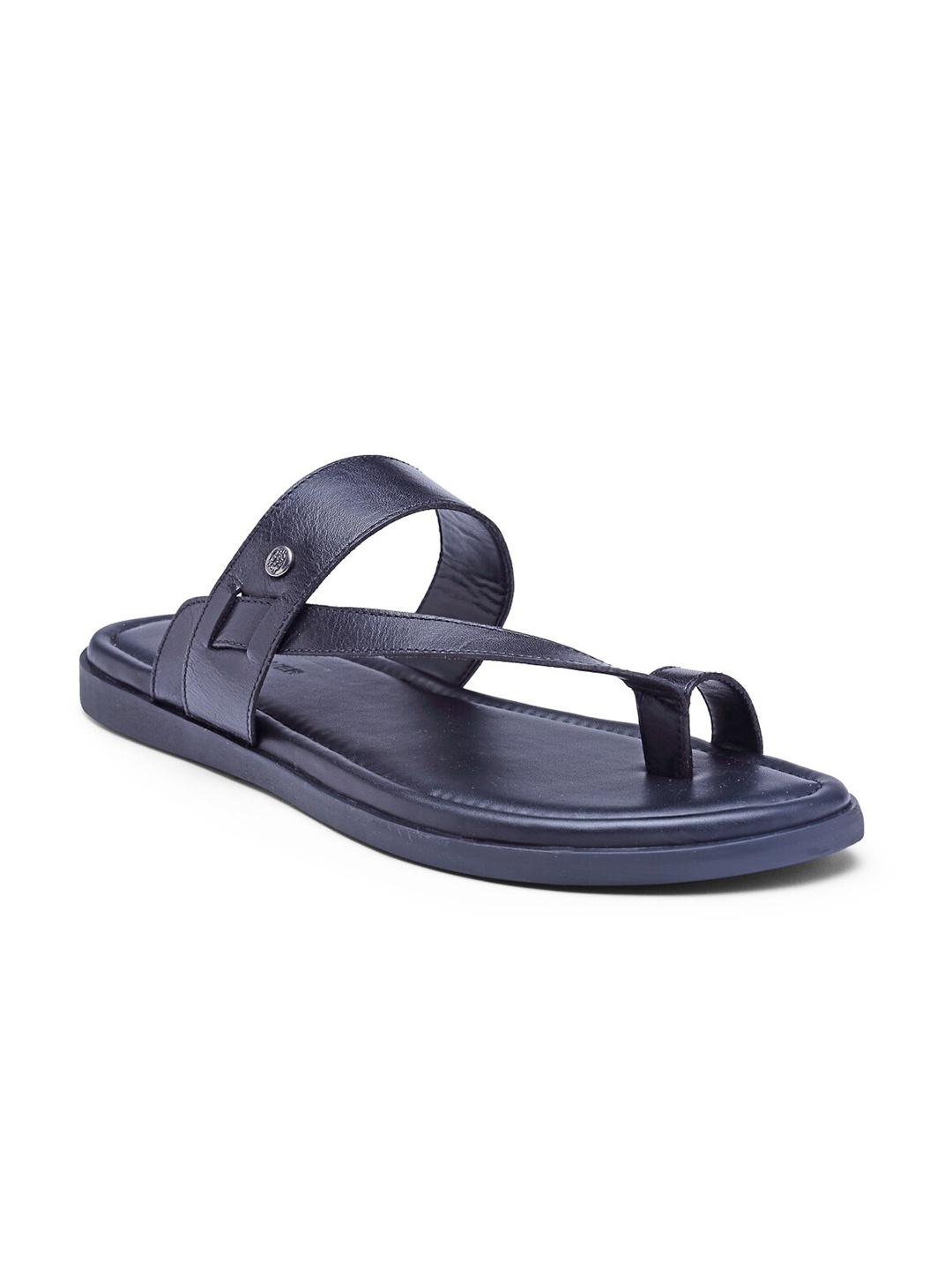 

BEAVER Men Black Leather Comfort Sandals