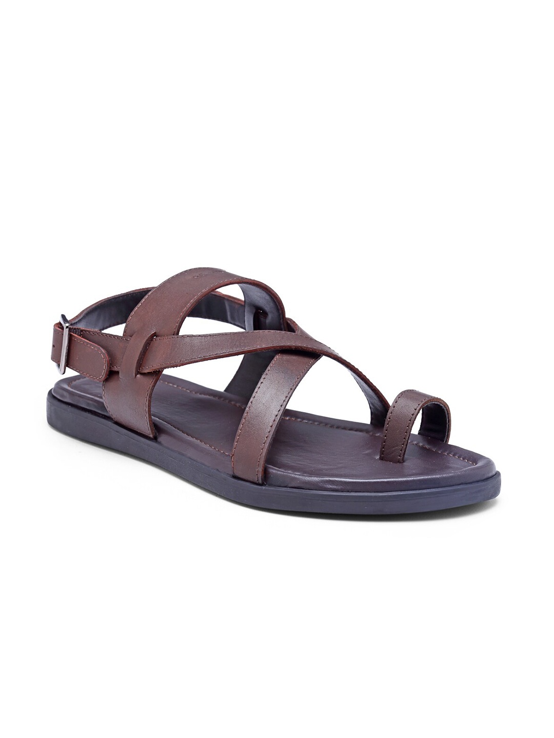 

BEAVER Men Brown Leather Comfort Sandals