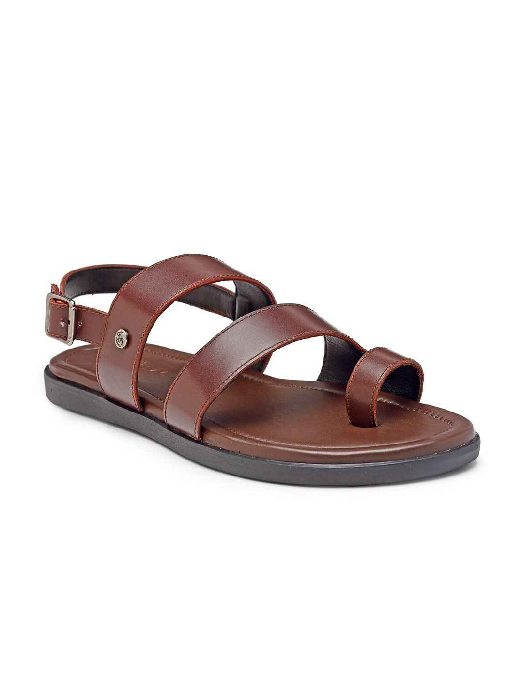 

BEAVER Men Brown Solid Leather Comfort Sandals