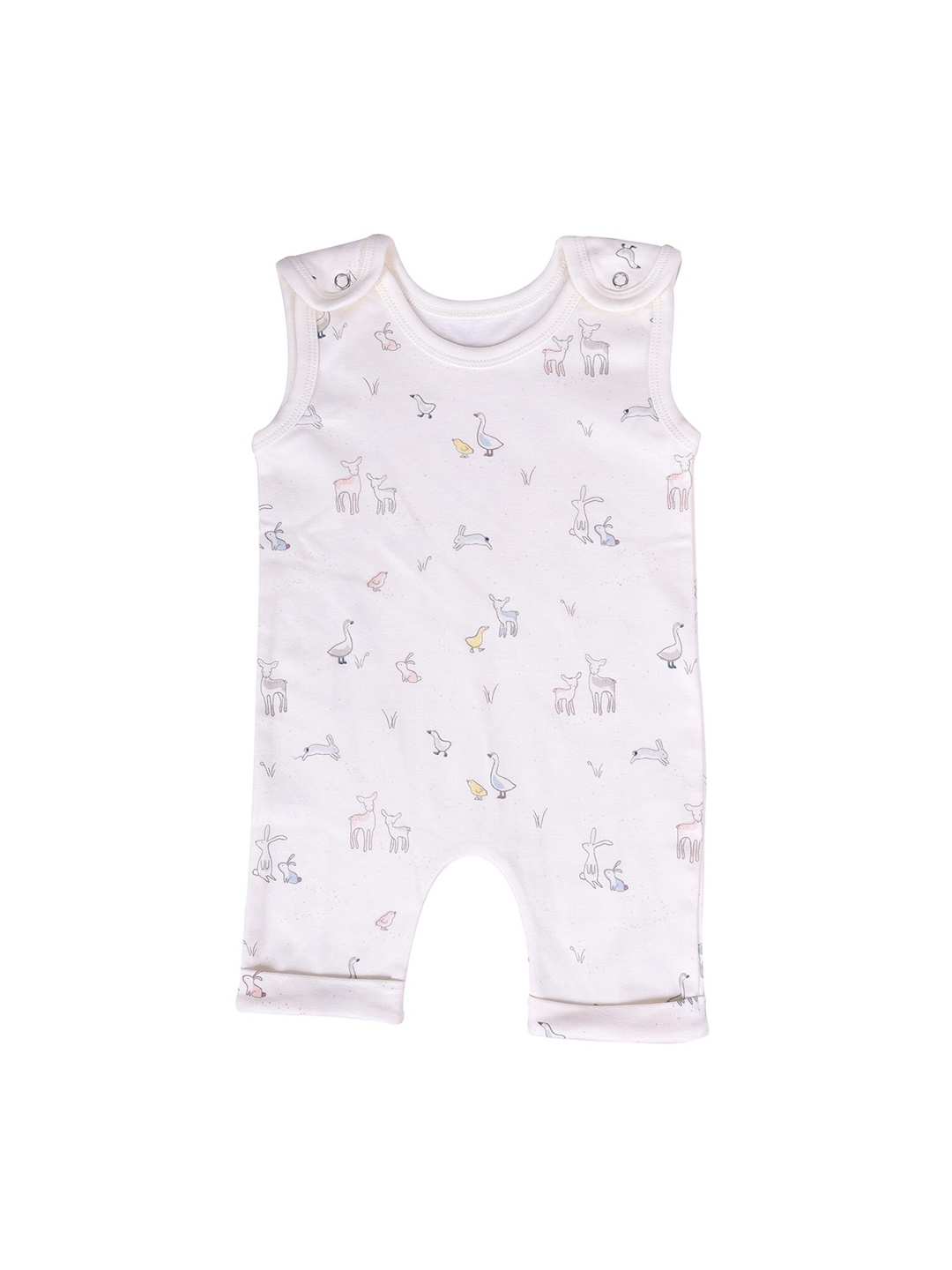 

Moms Home Kids White The Jungle Book Printed Organic Cotton Rompers