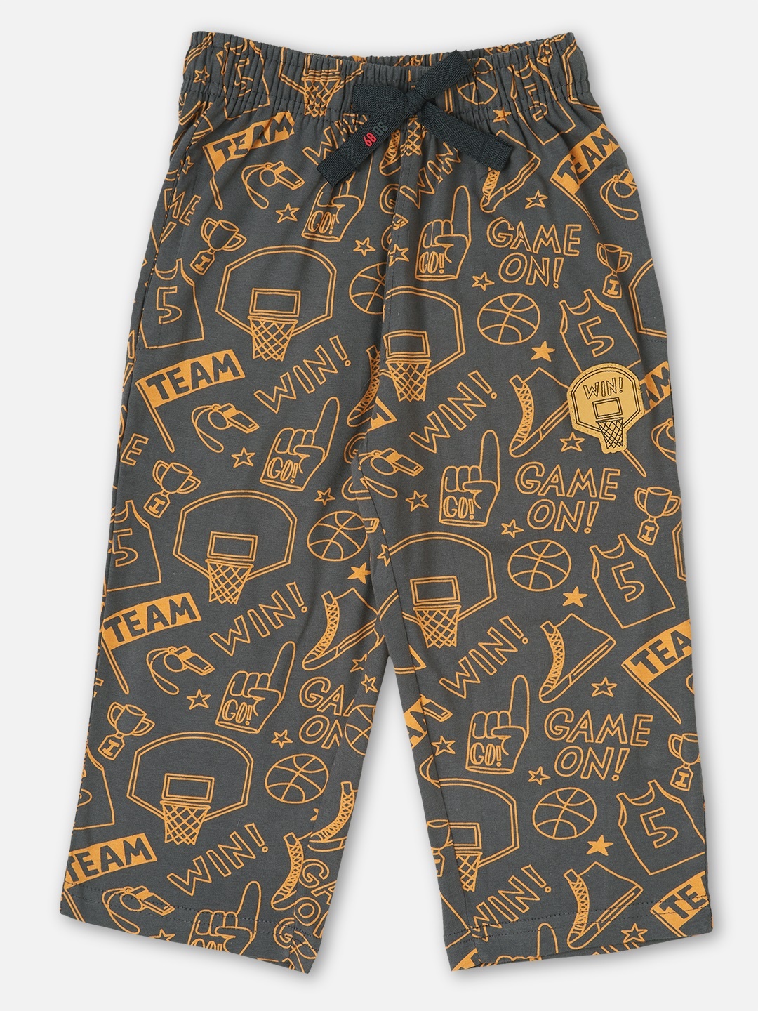 

Sweet Dreams Boys Grey & Yellow Printed Cotton Lounge Shorts