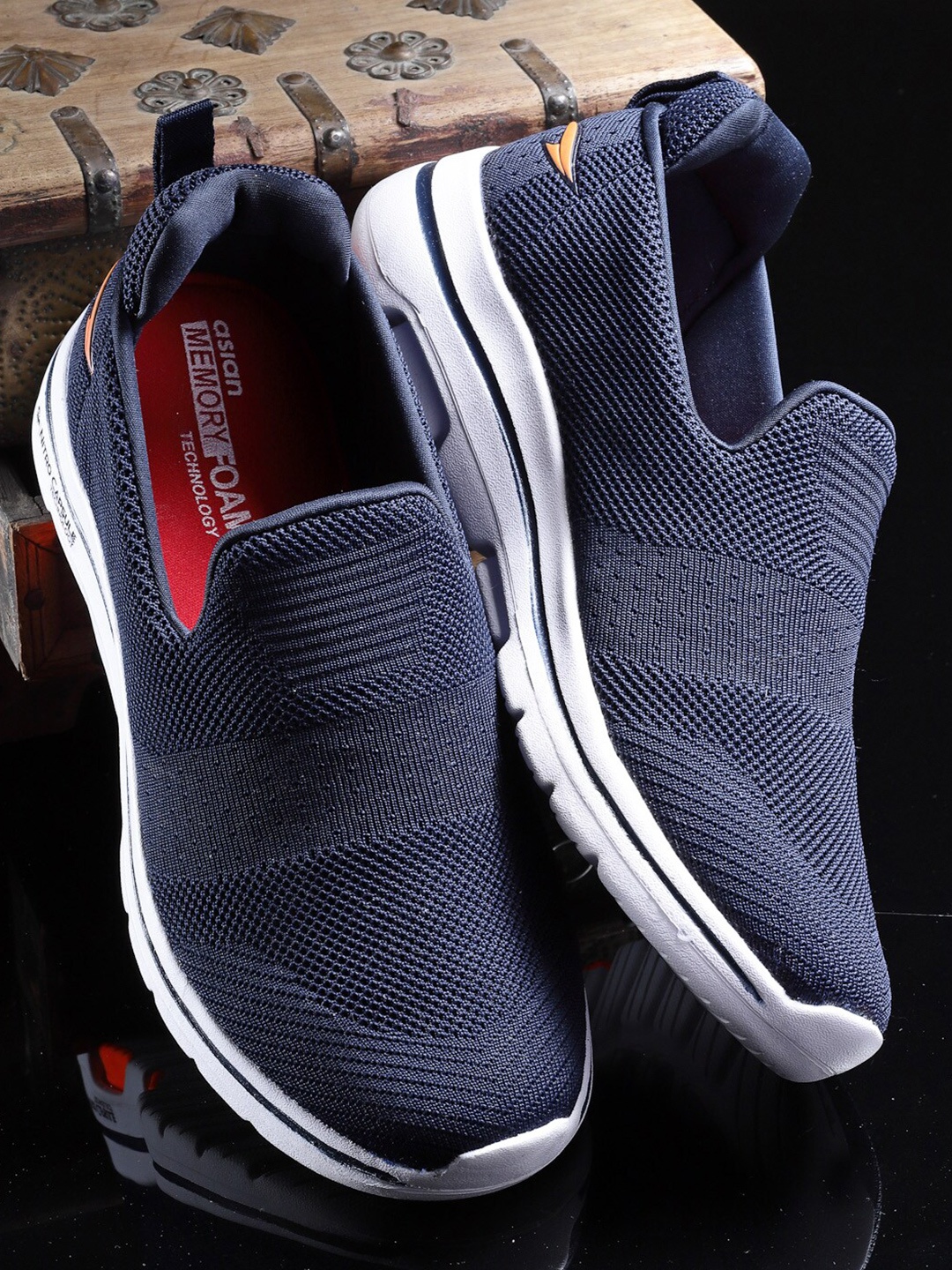 

ASIAN Men Navy Blue Mesh Running Shoes