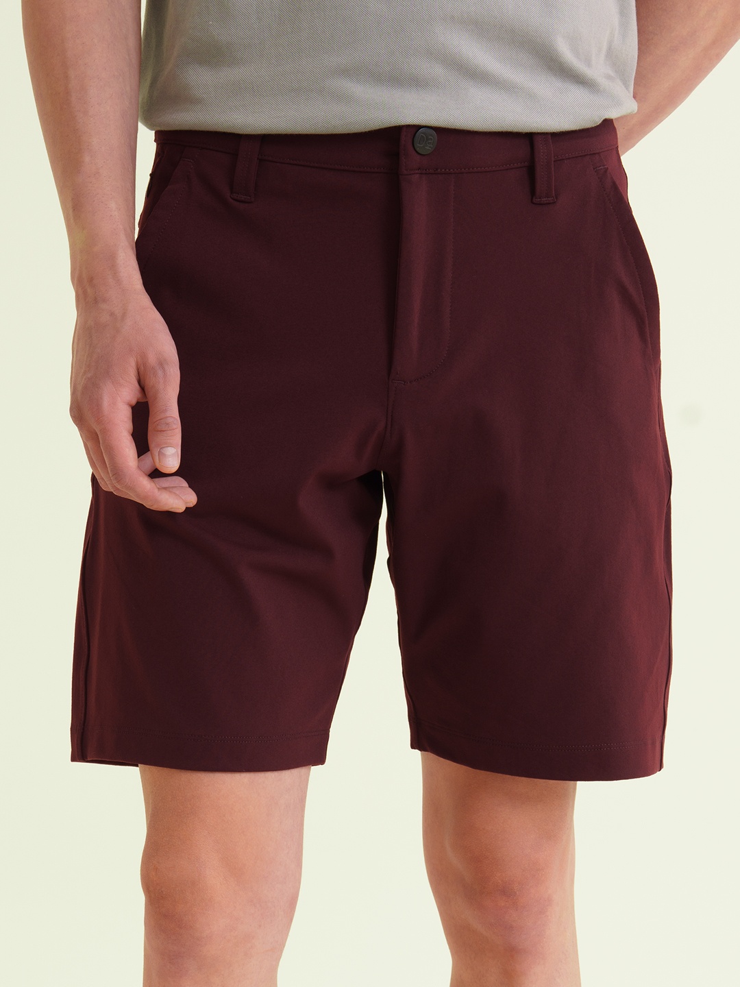 

DAMENSCH Men Premium Cotton Regular Fit 4 Way Stretch Chino Shorts, Maroon