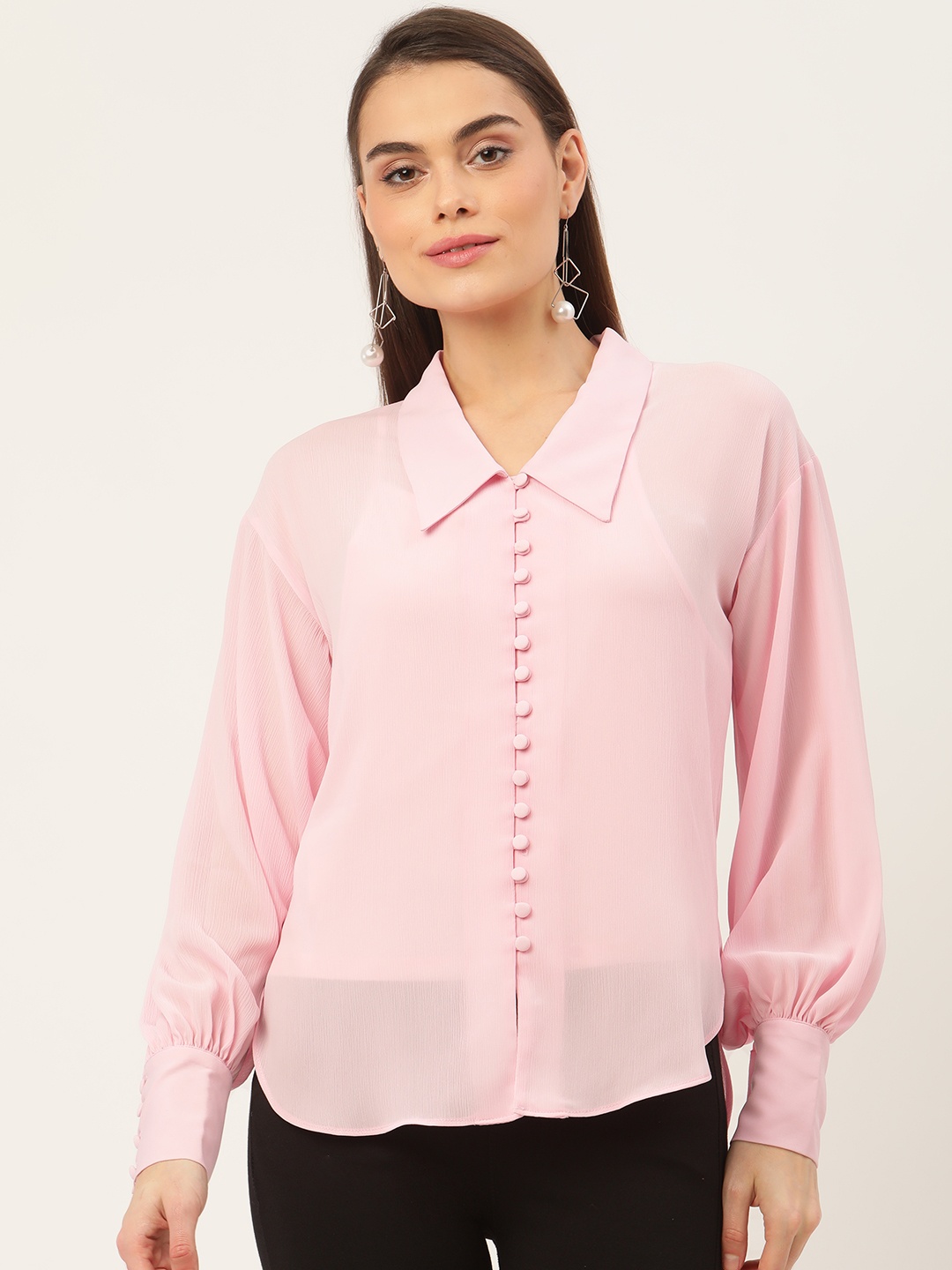 

Madame Women Pink Casual Shirt